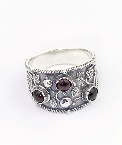 Кольцо из серебра с камнем гранат | Ювелирные украшения Sarkissian - фото 8 d