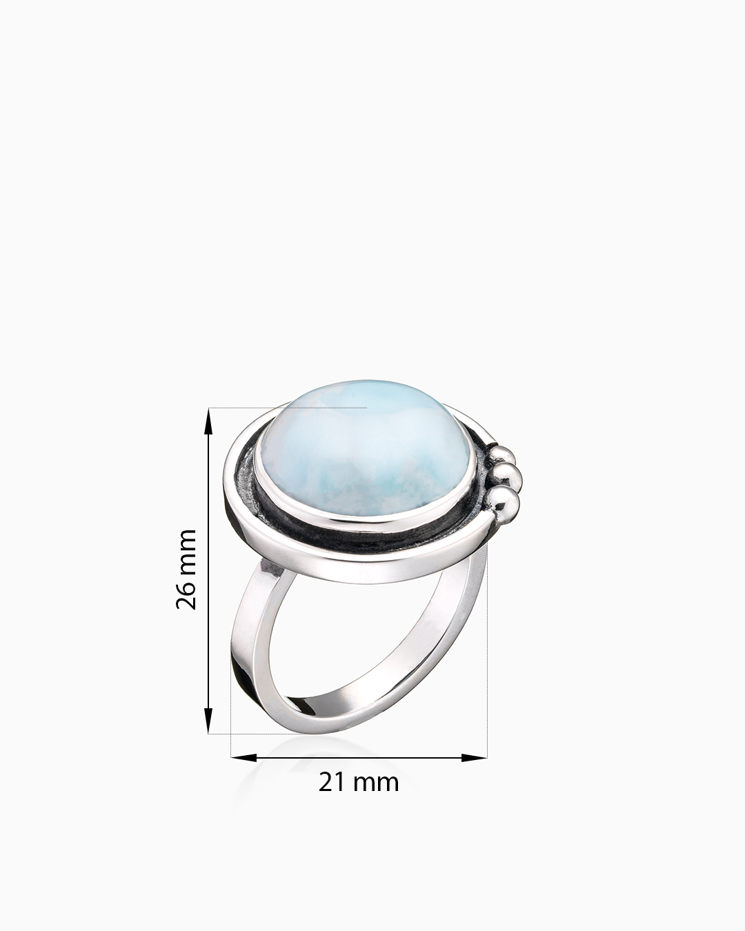 Кольцо из серебра с камнем ларимар | Ювелирные украшения Sarkissian - фото 18