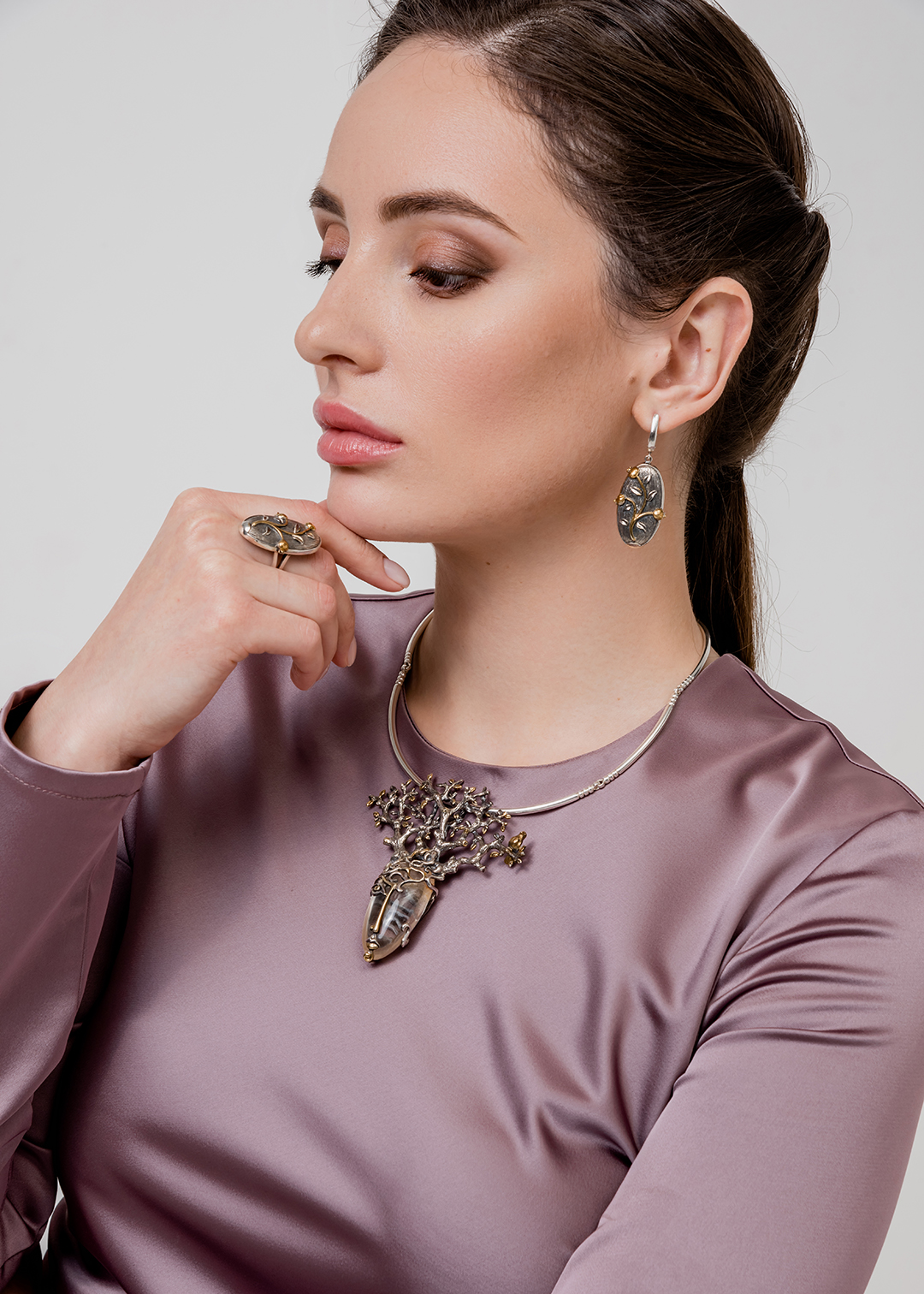 Кольцо из серебра с камнем без вставок | Ювелирные украшения Sarkissian - фото 8