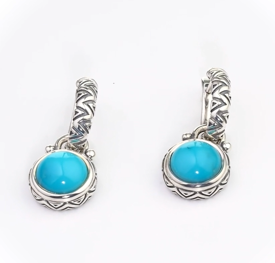 Серьги из серебра с камнем бирюза | Ювелирные украшения Sarkissian - фото 7 d