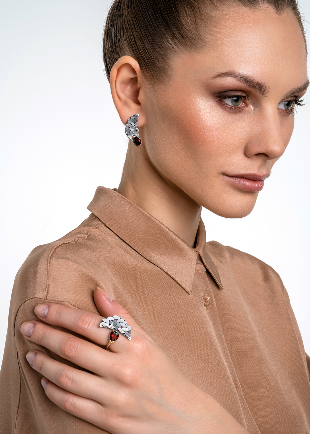 Серьги с гранатом из серебра | Ювелирные украшения Sarkissian - фото 18