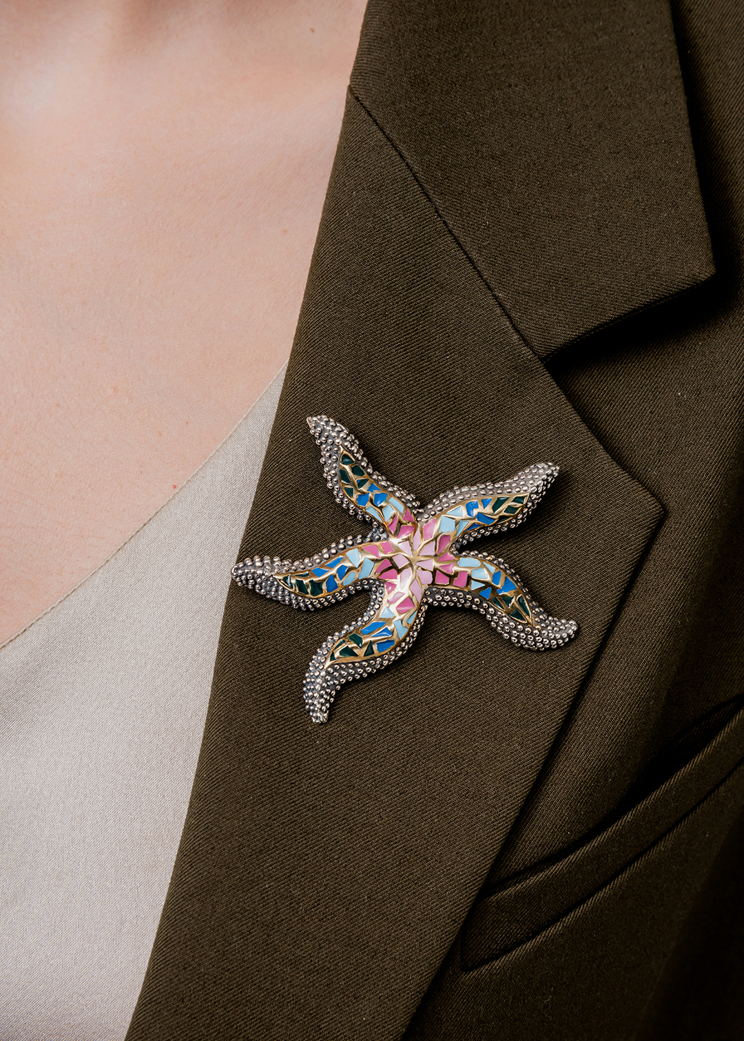 Серебряная брошь «Морская Звезда» - фото 1