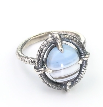 Кольцо из серебра с камнем агат | Ювелирные украшения Sarkissian - фото 3 d