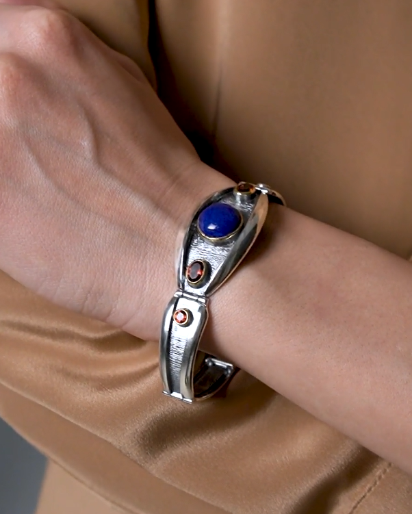 Серебряный браслет с камнем лазурит | Ювелирные украшения Sarkissian - фото 5 d