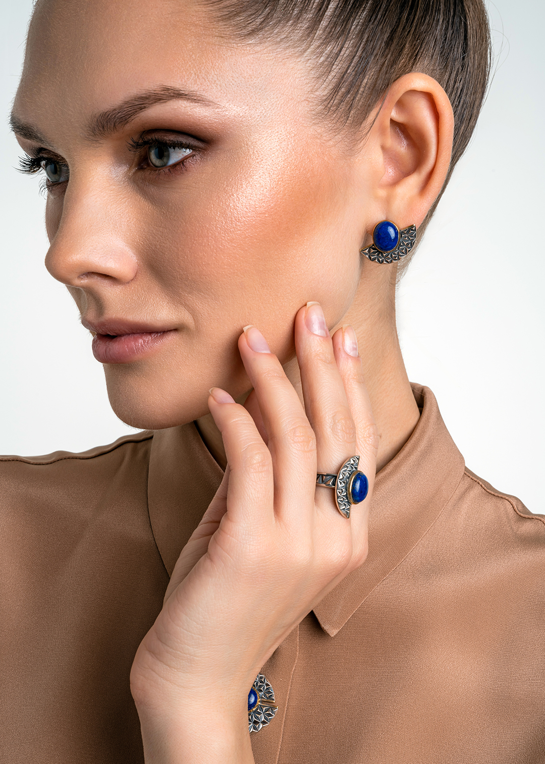 Серебряные серьги «Лазурный Веер» | Ювелирные украшения Sarkissian - фото 15