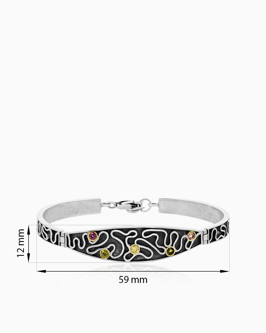 Браслет из серебра с камнем турмалин - фото 2