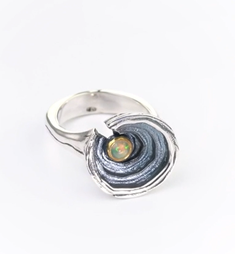 Кольцо из серебра с камнем опал | Ювелирные украшения Sarkissian - фото 5 d