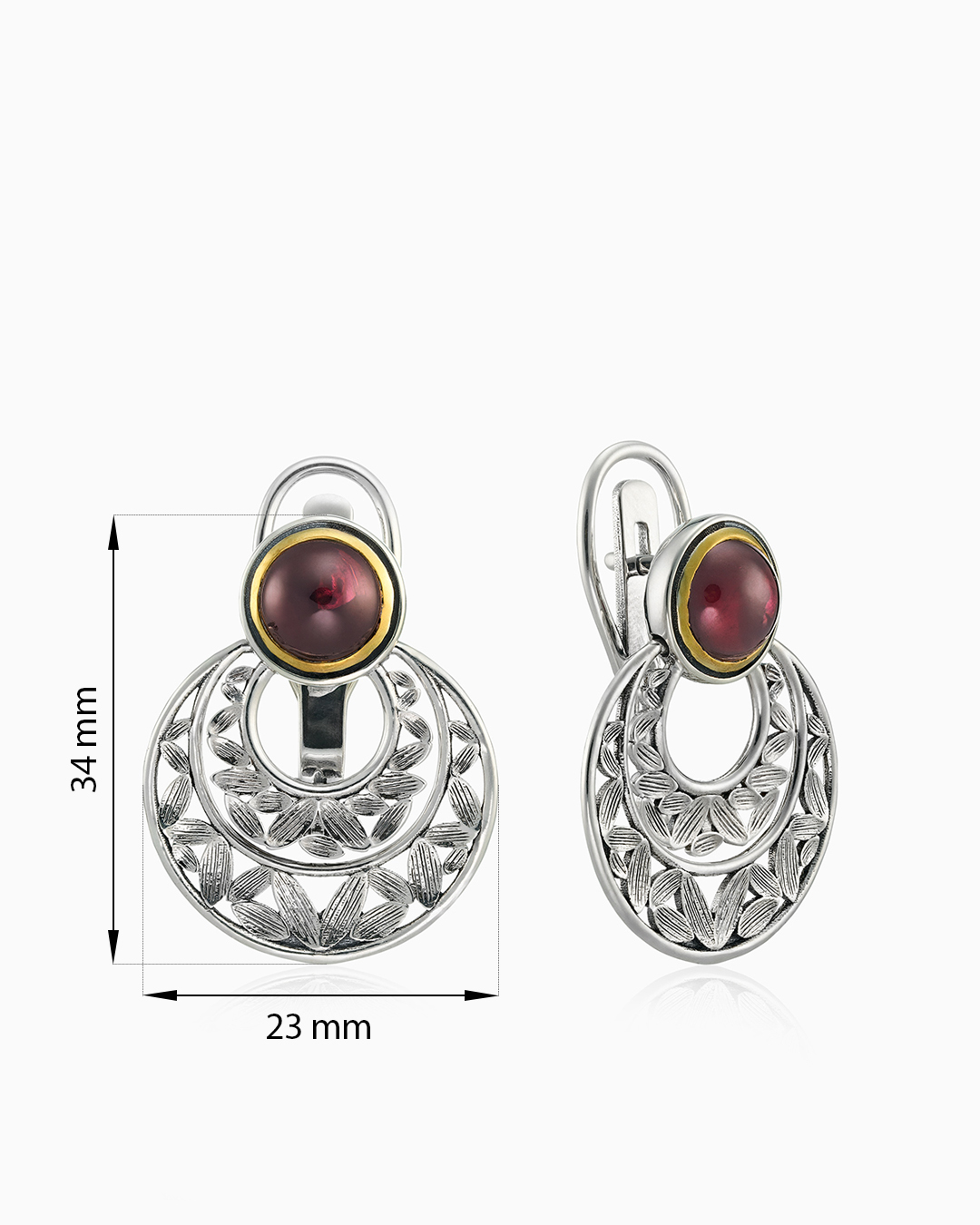 Серьги с гранатом из серебра | Ювелирные украшения Sarkissian - фото 4