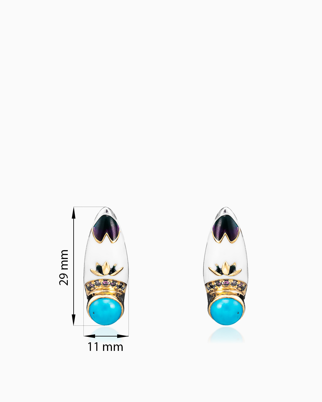 Серебряные серьги «Бирюзовый Оазис» - фото 2