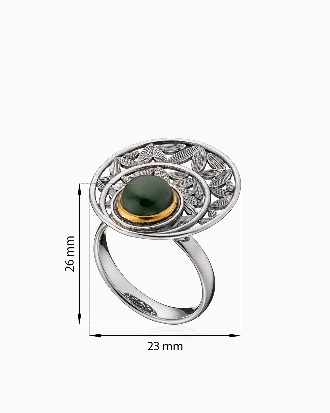 Серебряное кольцо с камнем нефрит | Ювелирные украшения Sarkissian - фото 16