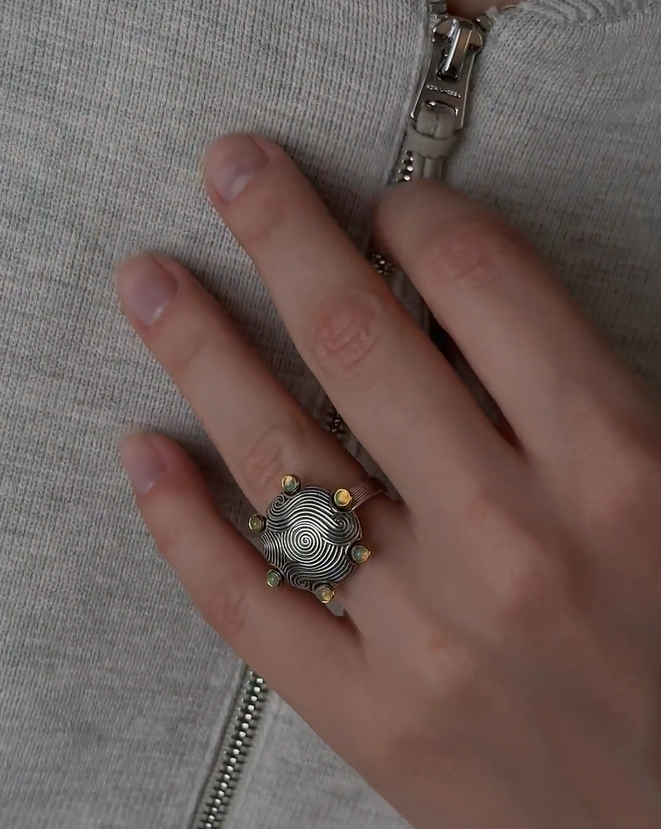 Кольцо из серебра с камнем опал | Ювелирные украшения Sarkissian - фото 7 d