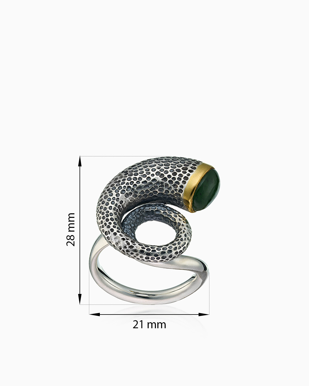 Серебряное кольцо с камнем нефрит | Ювелирные украшения Sarkissian - фото 8