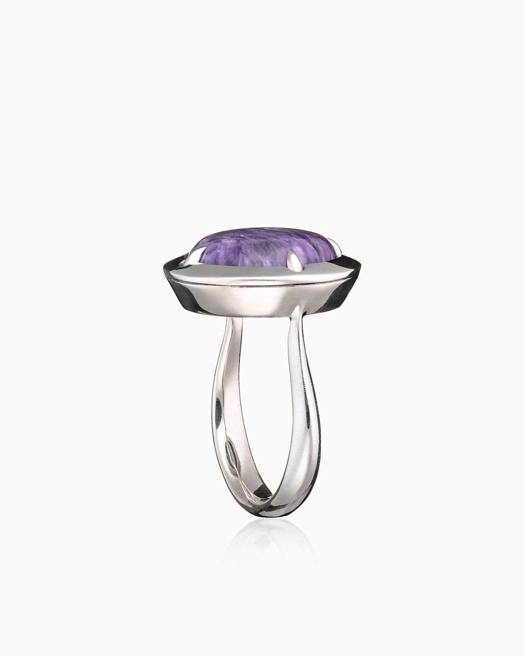 Кольцо из серебра с камнем чароит | Ювелирные украшения Sarkissian - фото 6