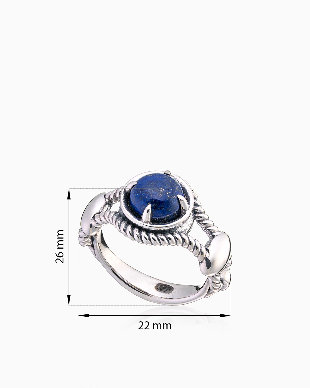 Кольцо из серебра с камнем лазурит | Ювелирные украшения Sarkissian - фото 8