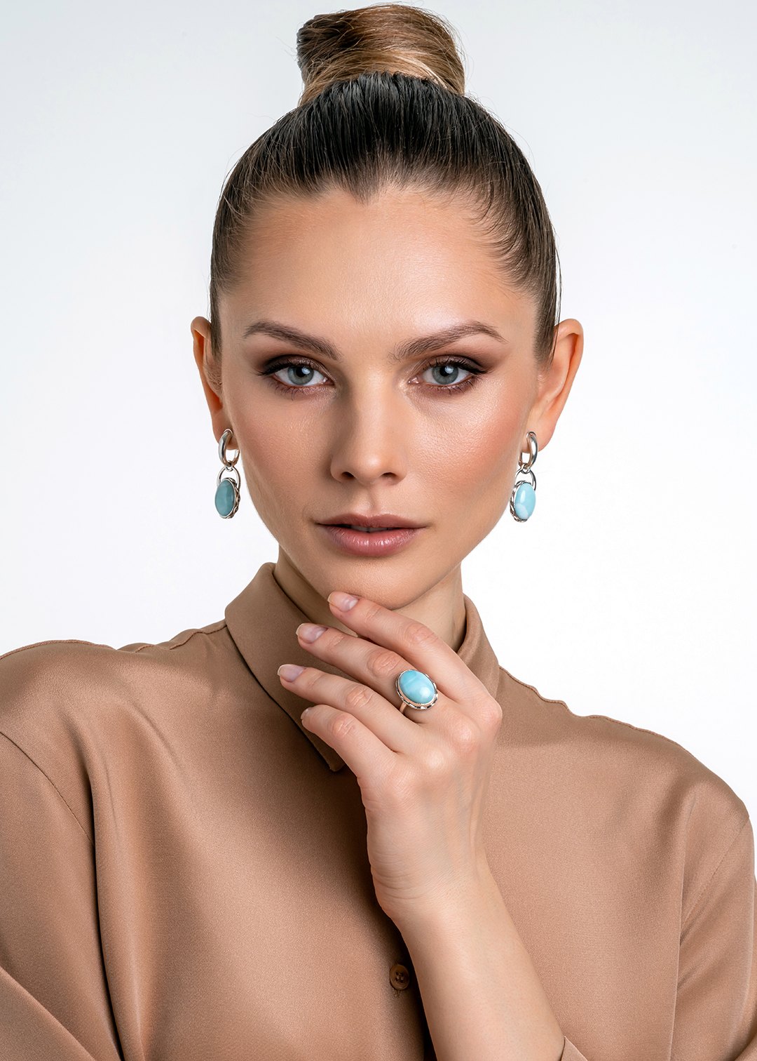 Серьги из серебра с камнем ларимар | Ювелирные украшения Sarkissian - фото 15