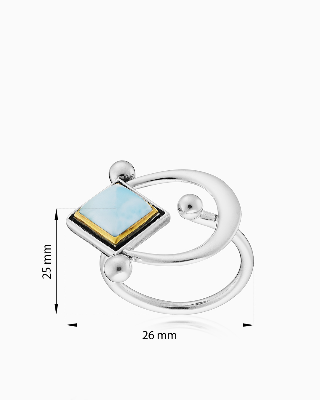 Кольцо из серебра с камнем ларимар | Ювелирные украшения Sarkissian - фото 8