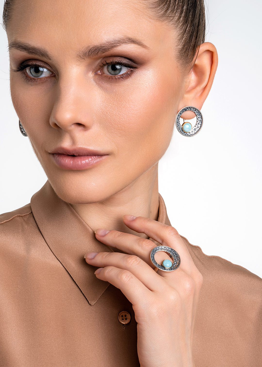 Серьги из серебра с камнем ларимар | Ювелирные украшения Sarkissian - фото 11