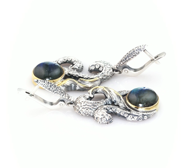 Серебряные серьги «Тайны» | Ювелирные украшения Sarkissian - фото 2 d