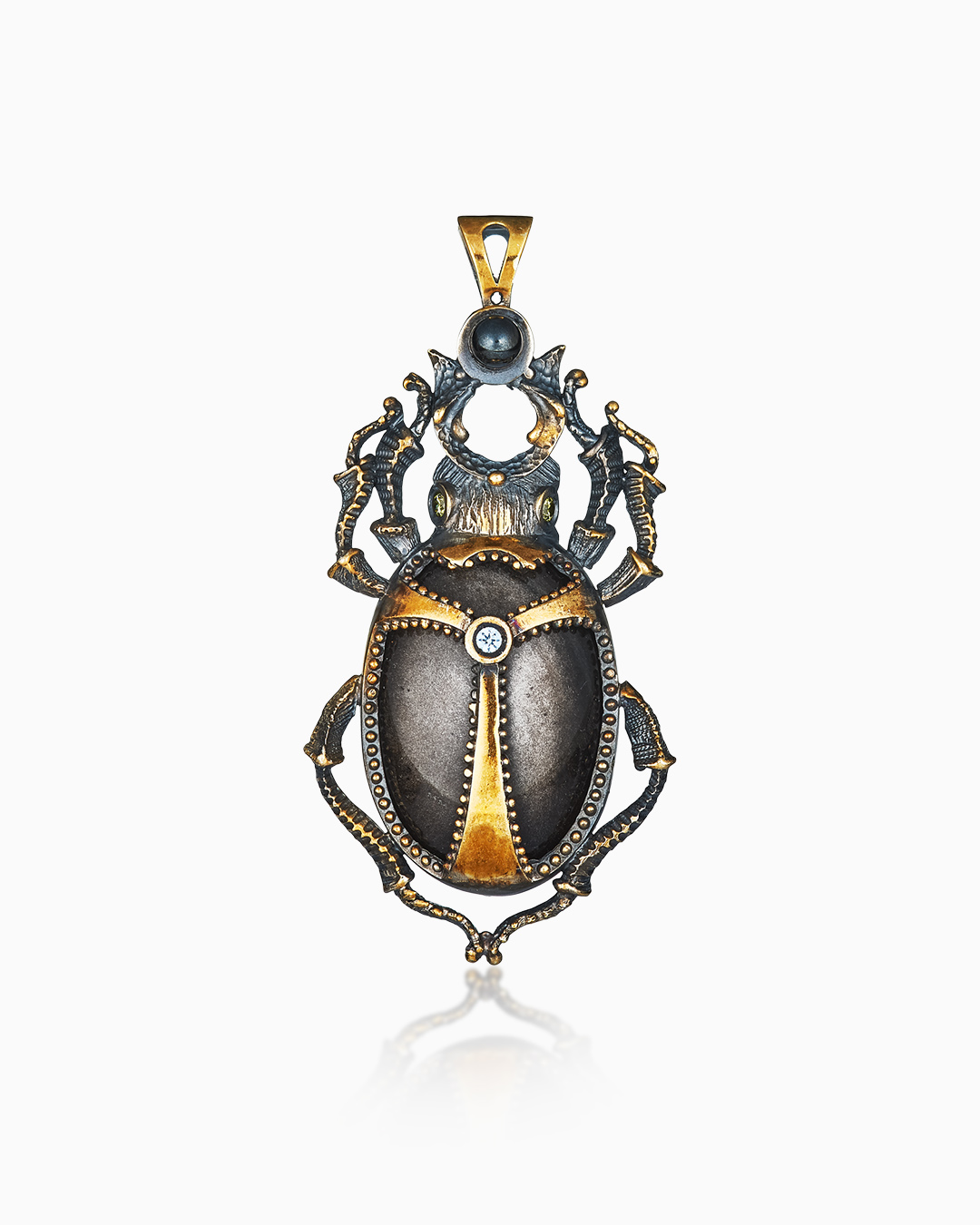 Подвеска из серебра с камнем обсидиан - фото 1