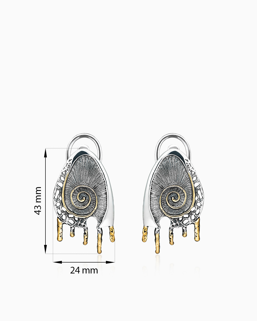 Серебряные серьги «Моллюск» - фото 2