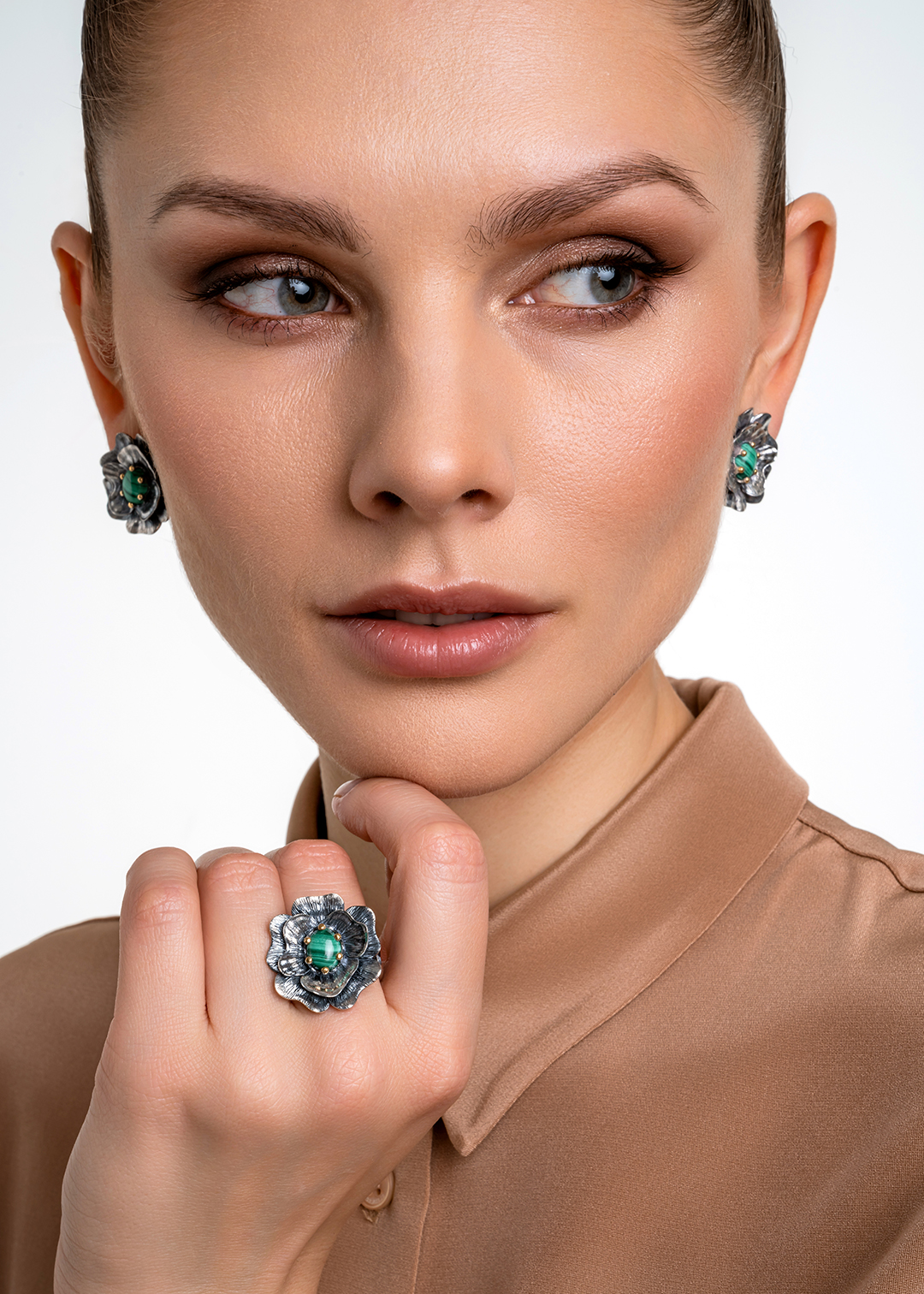 Серьги с малахитом из серебра | Ювелирные украшения Sarkissian - фото 14