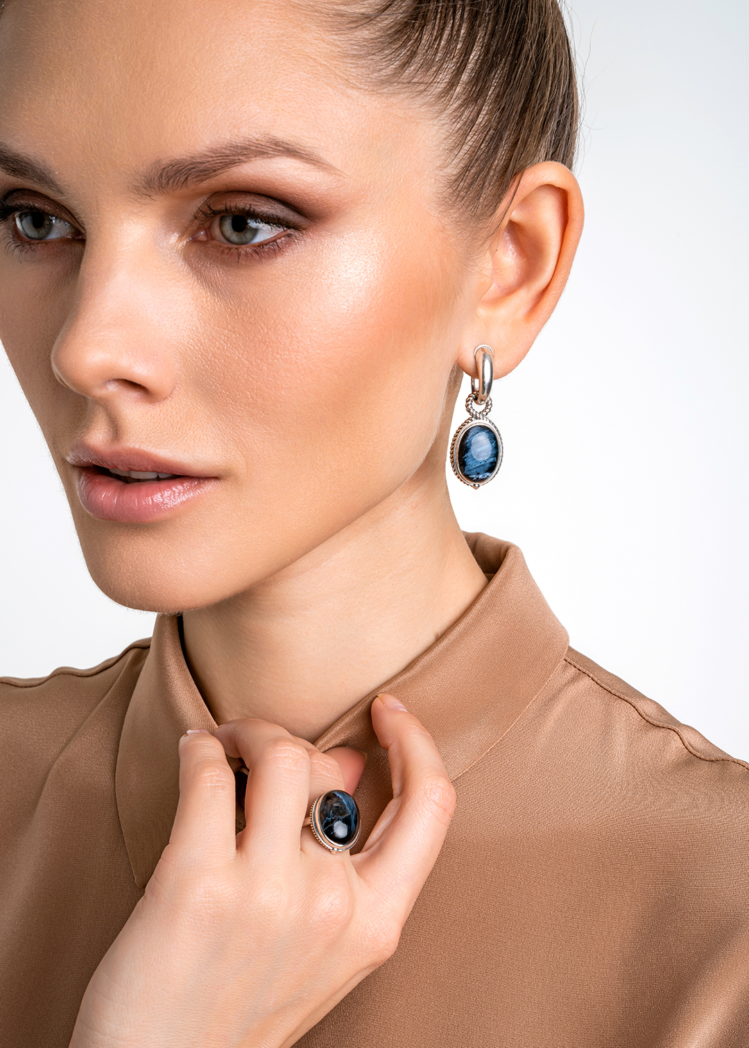 Серьги из серебра с камнем питерсит | Ювелирные украшения Sarkissian - фото 12