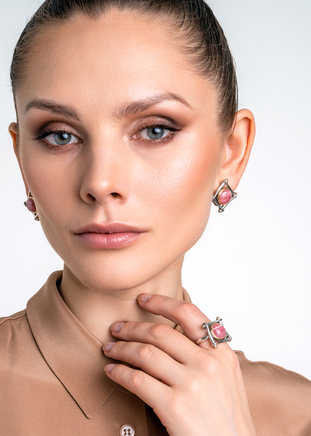 Серьги из серебра с камнем родохрозит | Ювелирные украшения Sarkissian - фото 16