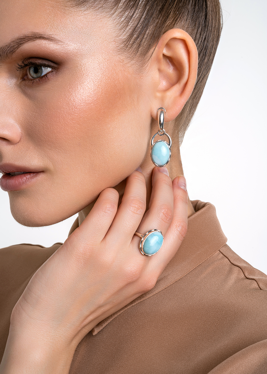 Серьги из серебра с камнем ларимар | Ювелирные украшения Sarkissian - фото 13