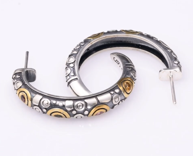 Серебряные серьги «Огни Света» | Ювелирные украшения Sarkissian - фото 1 d