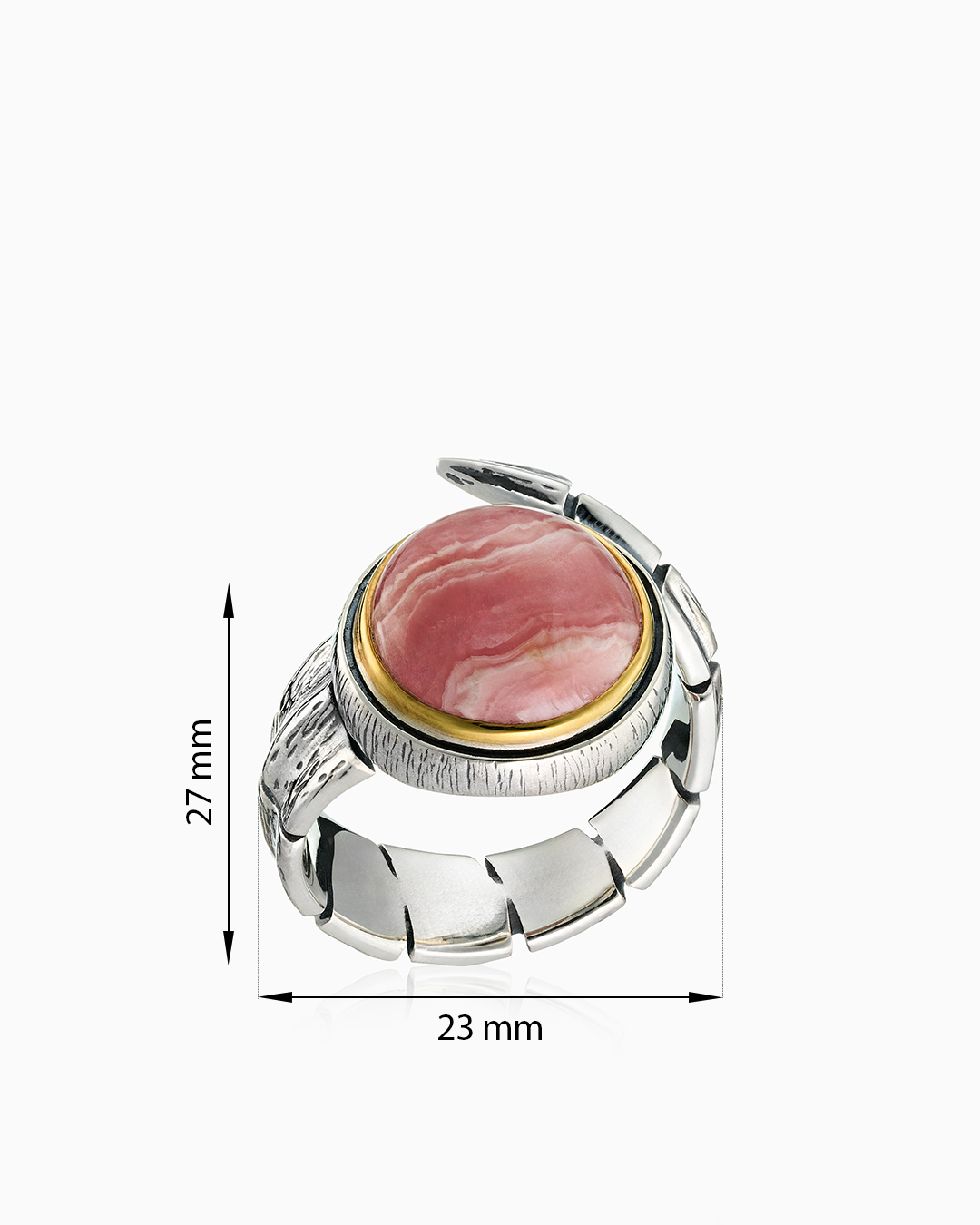 Кольцо из серебра с камнем родохрозит | Ювелирные украшения Sarkissian - фото 8