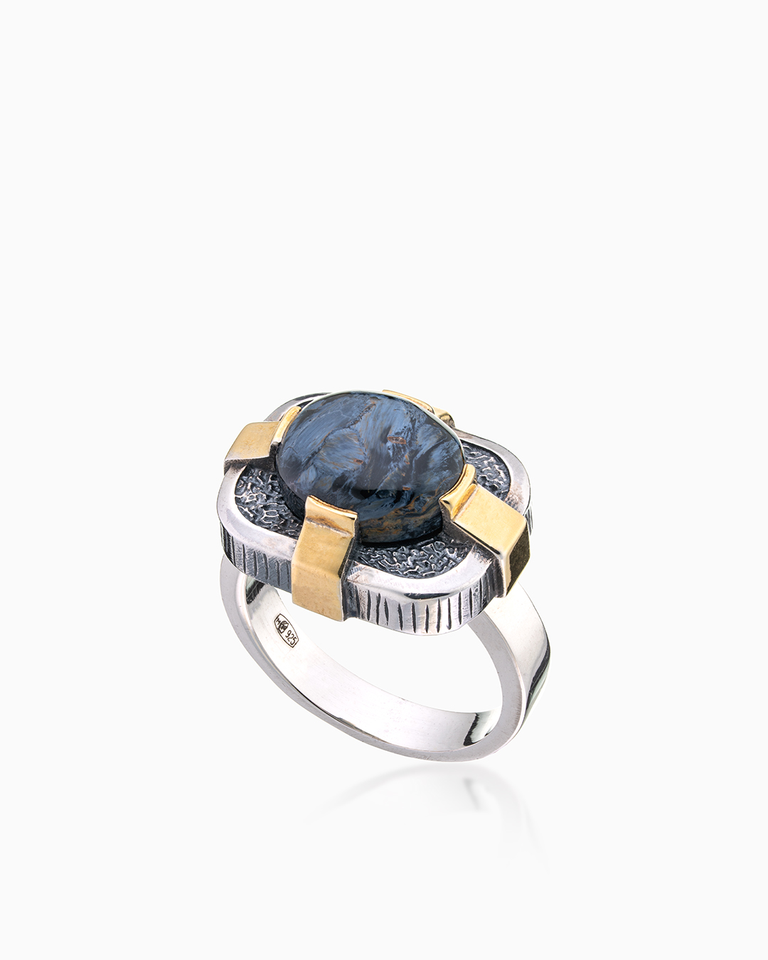 Кольцо из серебра с камнем питерсит - фото 1