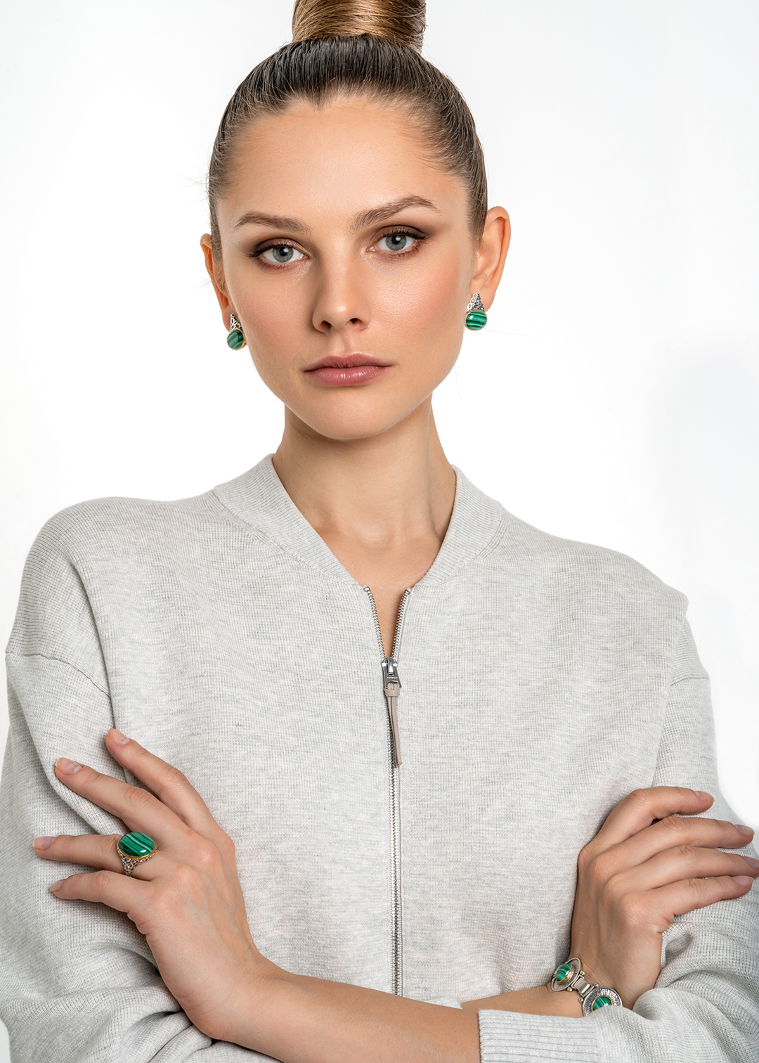 Серьги с малахитом из серебра | Ювелирные украшения Sarkissian - фото 16