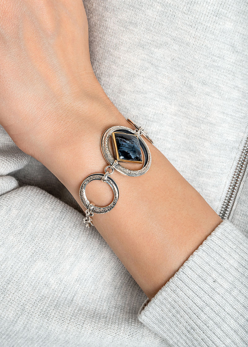 Браслет из серебра с камнем питерсит | Ювелирные украшения Sarkissian - фото 7 d