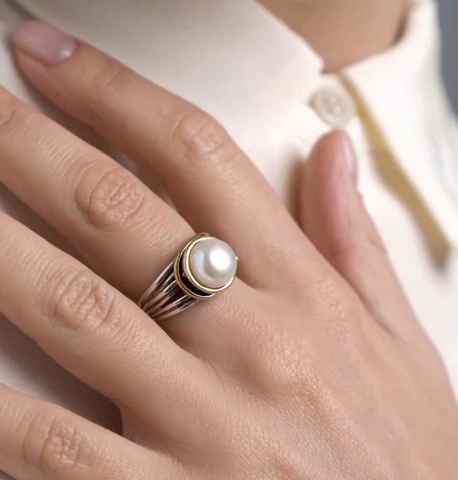 Серебряное кольцо «Жемчужная Грация» | Ювелирные украшения Sarkissian - фото 9 d