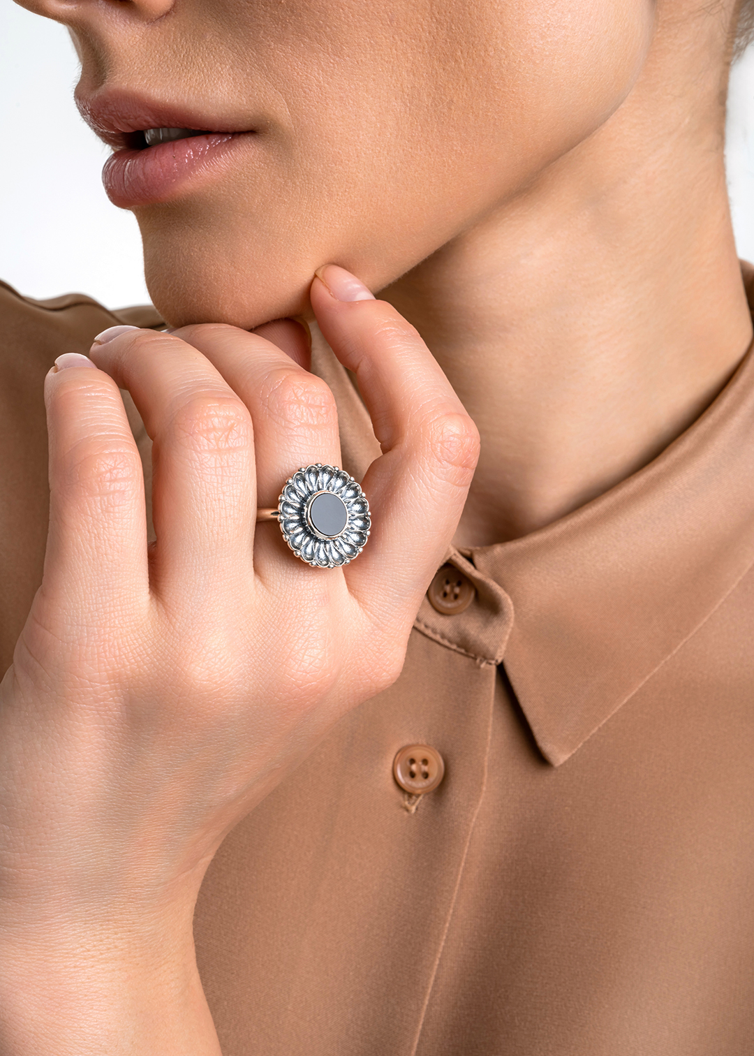 Кольцо из серебра с камнем оникс | Ювелирные украшения Sarkissian - фото 14