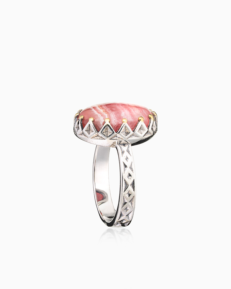 Кольцо из серебра с камнем родохрозит | Ювелирные украшения Sarkissian - фото 6