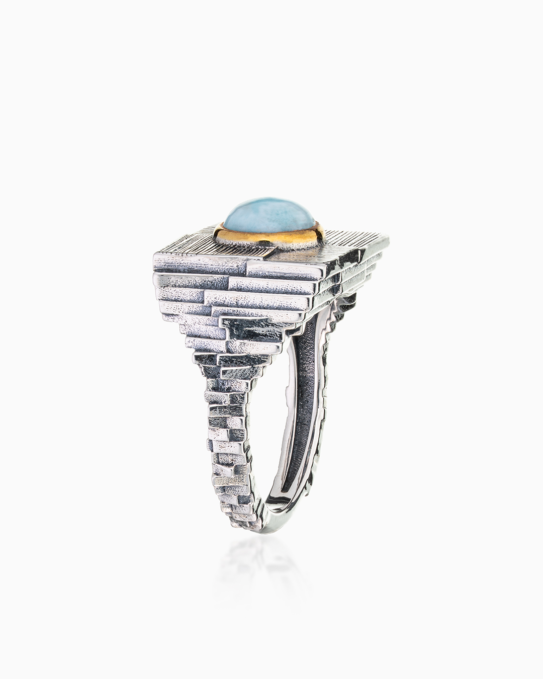 Кольцо из серебра с камнем ларимар | Ювелирные украшения Sarkissian - фото 6