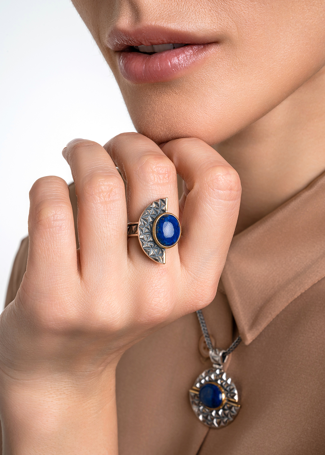 Серебряное кольцо «Лазурный Веер» | Ювелирные украшения Sarkissian - фото 14