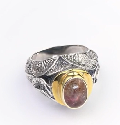 Кольцо из серебра с камнем турмалин | Ювелирные украшения Sarkissian - фото 4 d