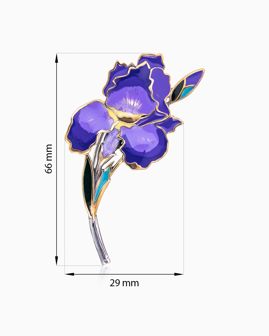 Серебряная брошь «Ирис» - фото 2