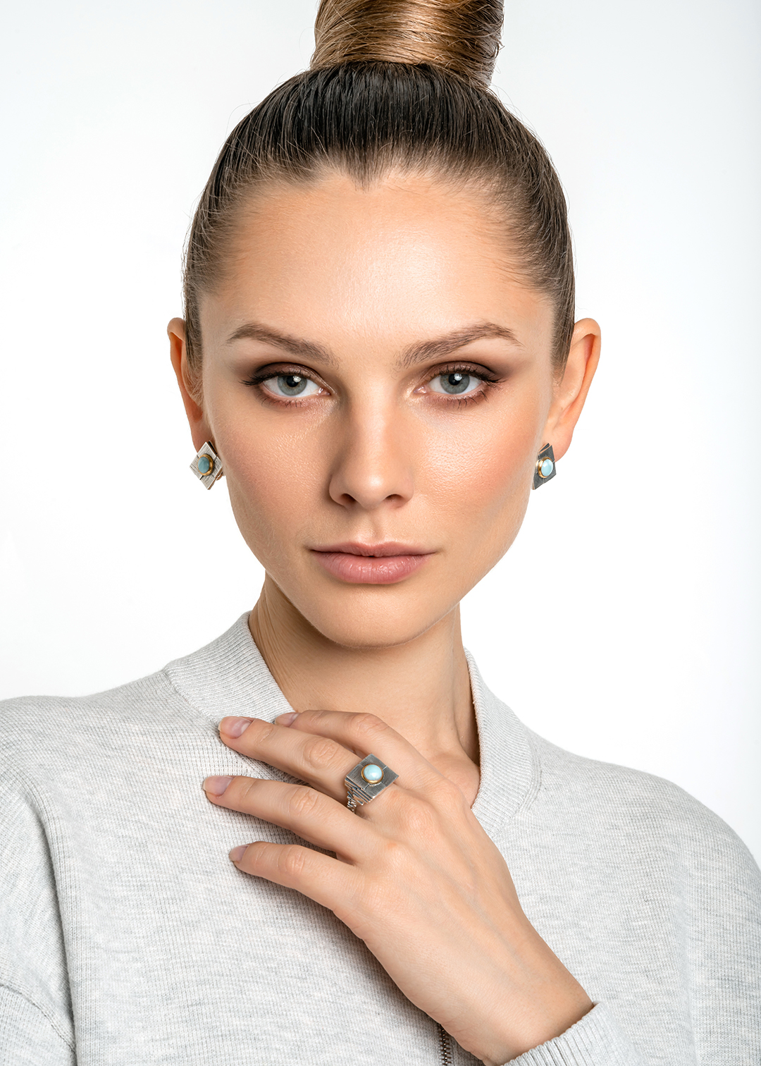 Серьги из серебра с камнем ларимар | Ювелирные украшения Sarkissian - фото 10