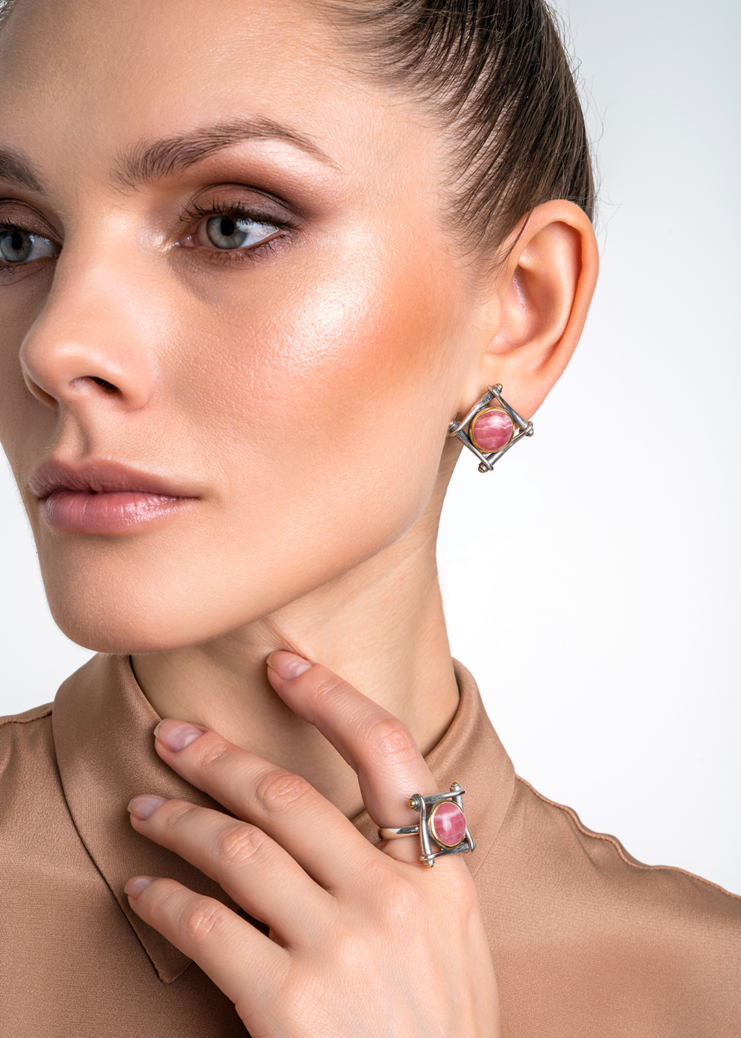 Серьги из серебра с камнем родохрозит | Ювелирные украшения Sarkissian - фото 15