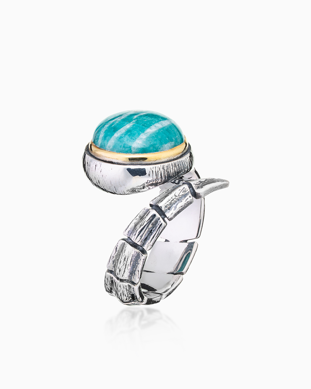 Кольцо из серебра с камнем амазонит | Ювелирные украшения Sarkissian - фото 8
