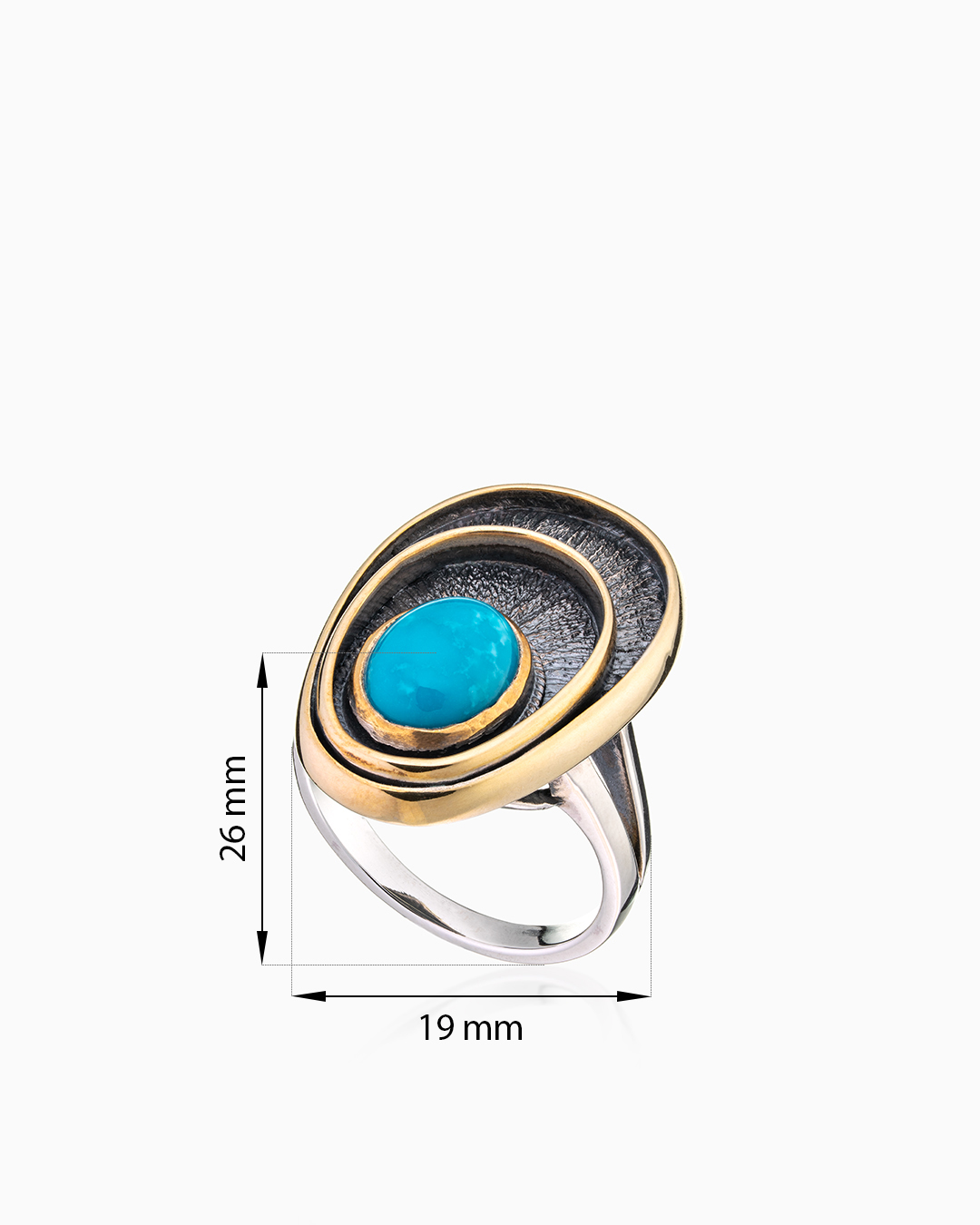 Кольцо из серебра с камнем бирюза | Ювелирные украшения Sarkissian - фото 8