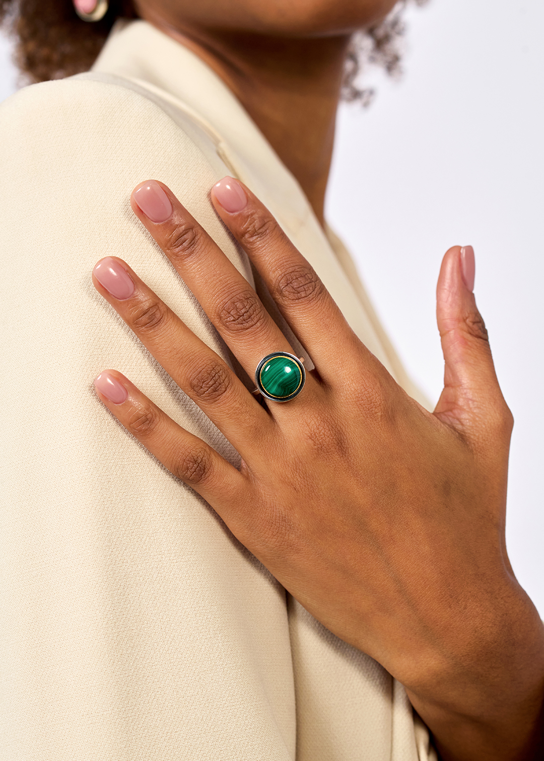 Серебряное кольцо «Малахитовые Чары» - фото 2