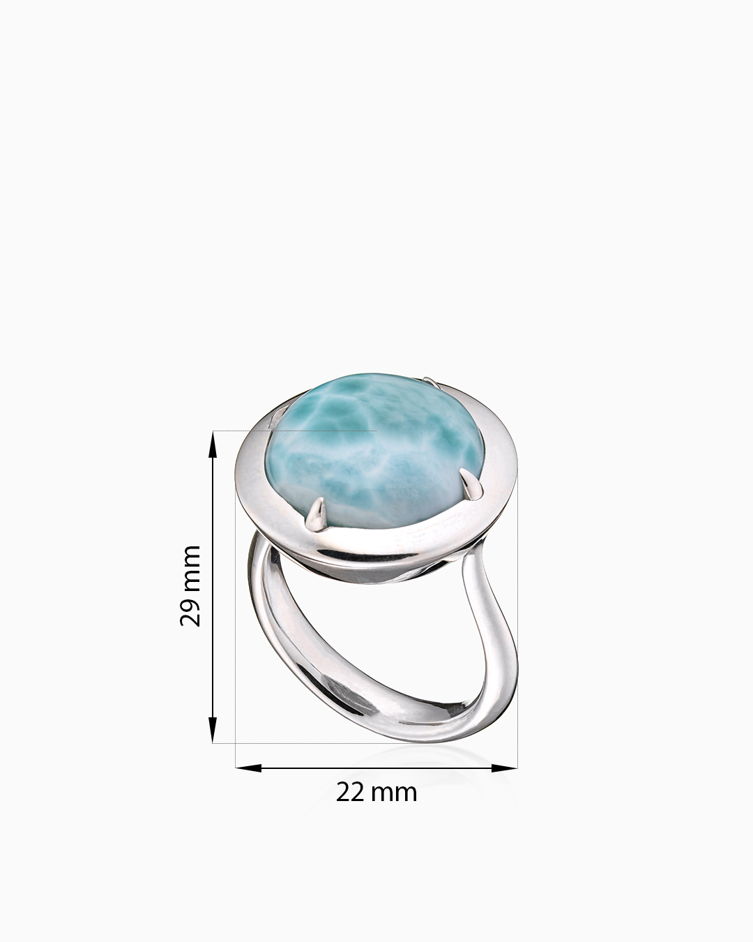 Кольцо из серебра с камнем ларимар | Ювелирные украшения Sarkissian - фото 20