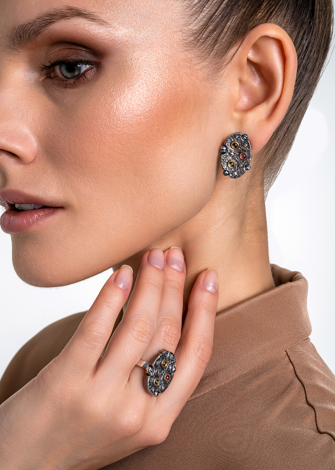 Серьги из серебра с камнем турмалин | Ювелирные украшения Sarkissian - фото 14