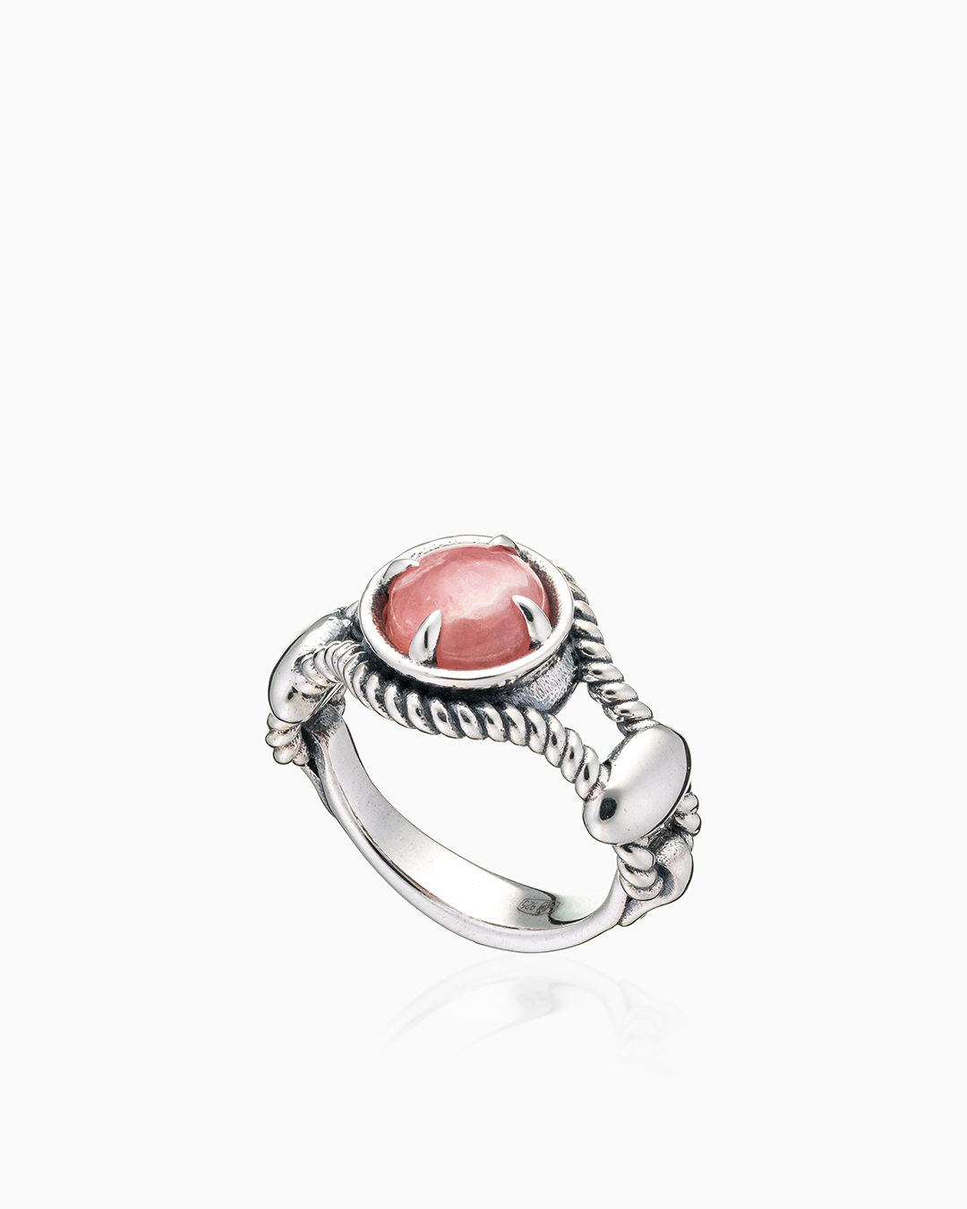 Кольцо из серебра с камнем родохрозит - фото 1