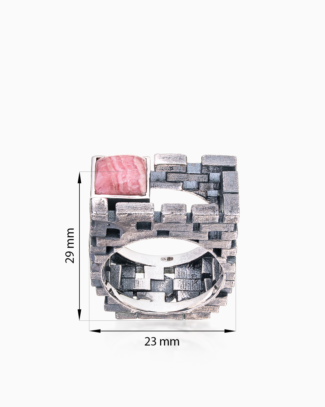 Кольцо из серебра с камнем родохрозит | Ювелирные украшения Sarkissian - фото 8