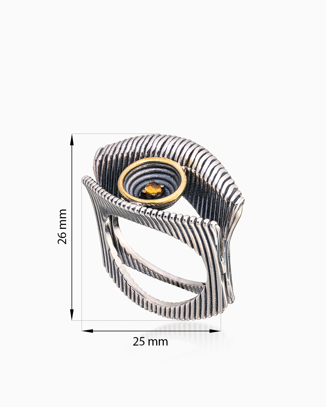 Кольцо из серебра с камнем цитрин | Ювелирные украшения Sarkissian - фото 8